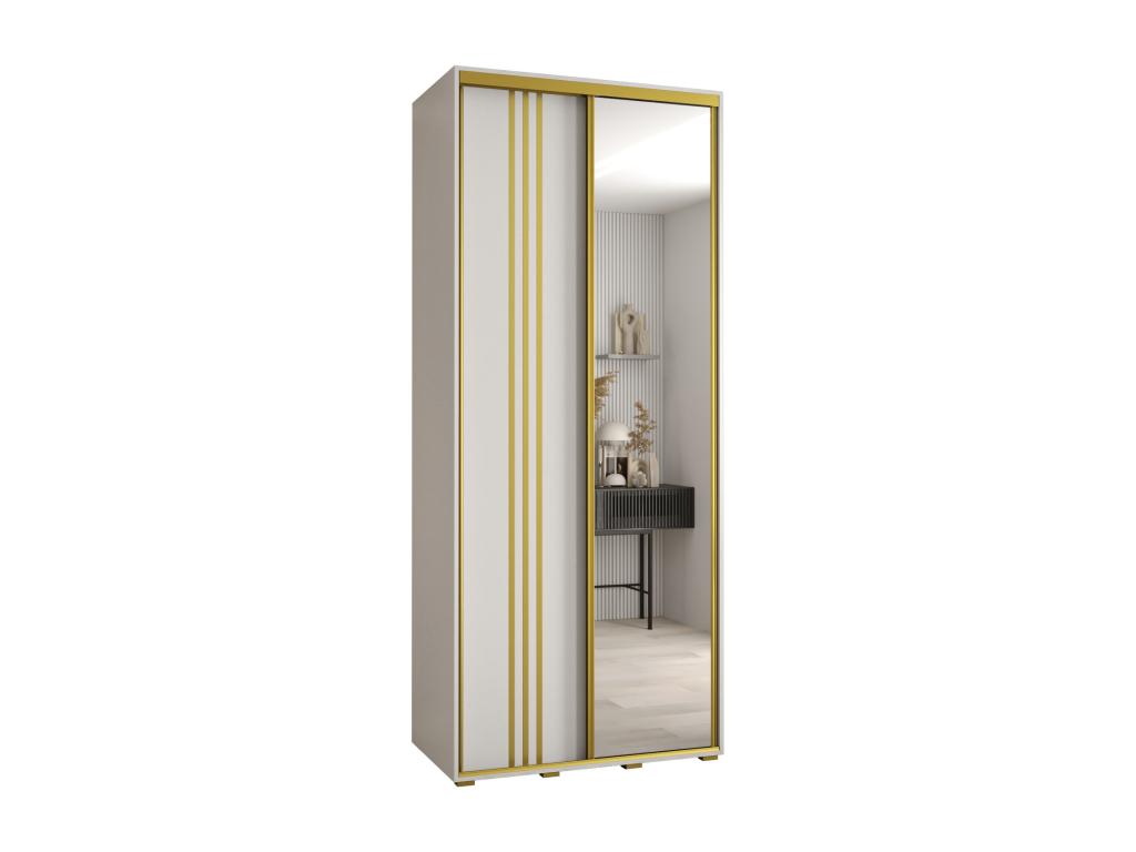 Doucezen 7 Sliding Door Wardrobe 235.2/120/60 2 Doors White/White/Gold