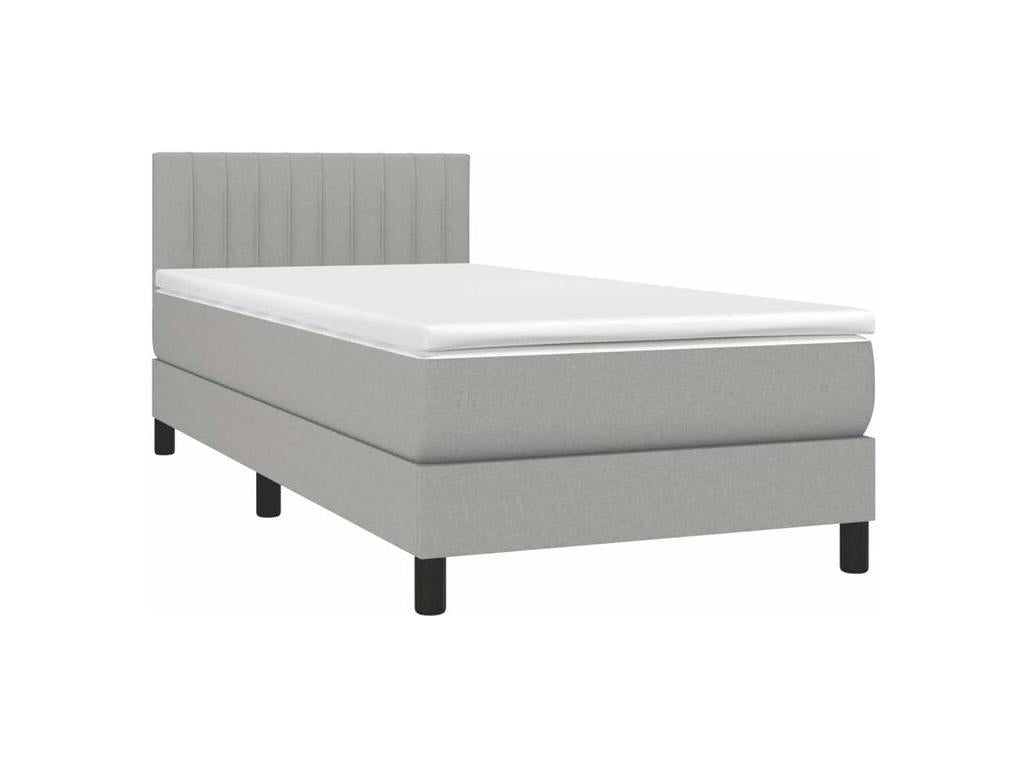 Doucezen bed base with light grey mattress 100x200 fabric