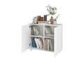 White 90cm Wide Sideboard with 2 Doors and 4 Shelves on Doucezen