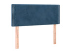 Upholstered bed base and mattress, dark blue, 80x200 cm, velvet