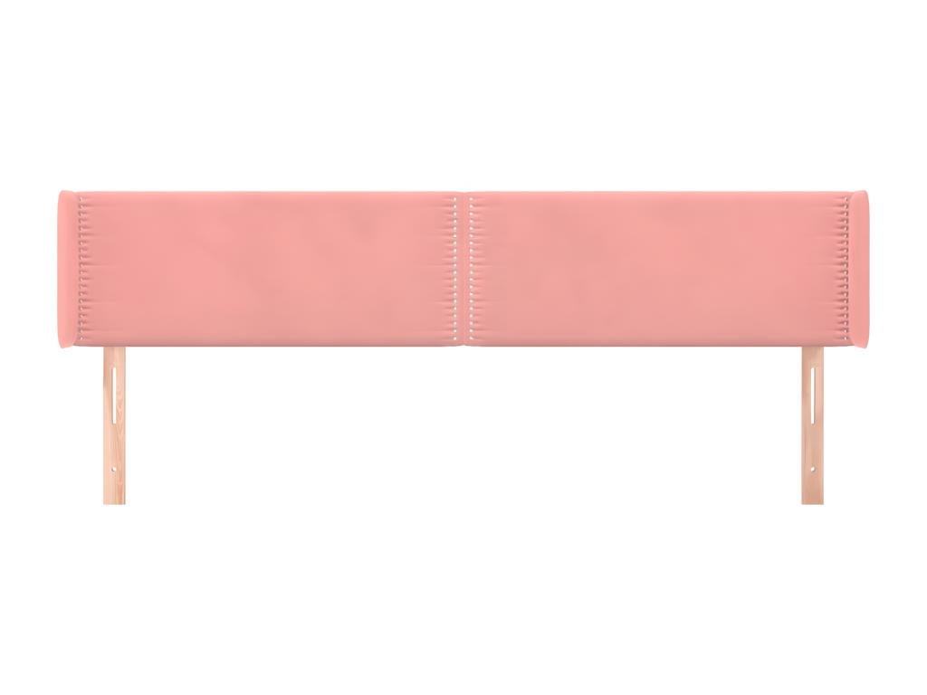 Headboard with wings, Pink, 163x16x78/88 cm, Velvet