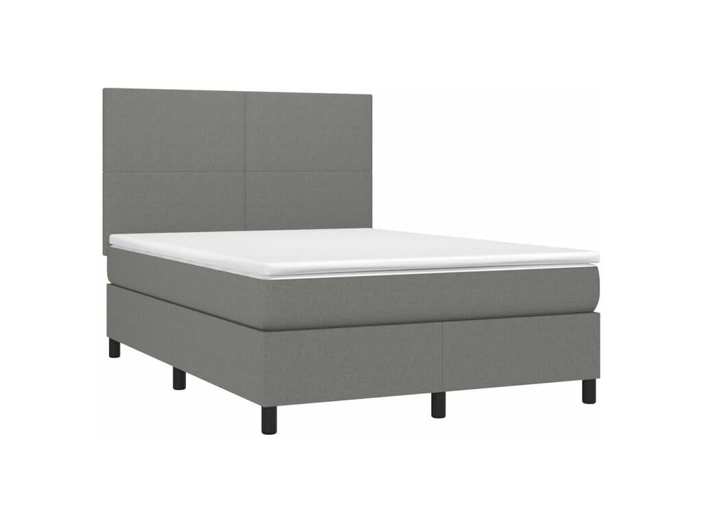 Doucezen bed base with dark grey mattress 140x200 fabric