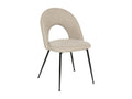 Dining chair with mottled beige seat and black metal legs, H 81 cm