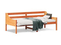 Daybed, brown wax finish, 75x190 cm, solid pine wood