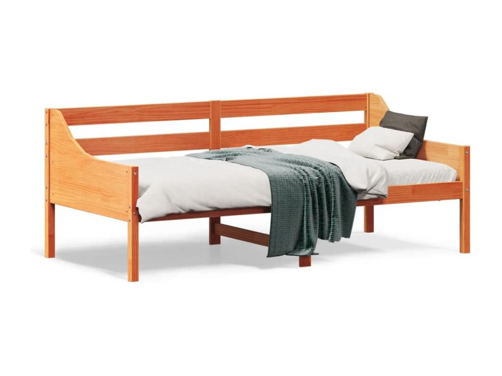 Daybed, brown wax finish, 75x190 cm, solid pine wood