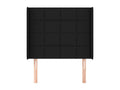 Headboard with wings, black, 103x16x118/128 cm, fabric