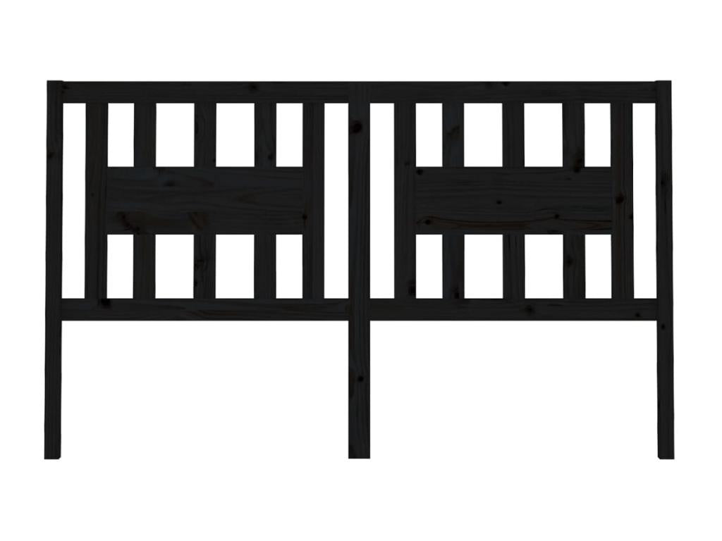 Black Headboard 166x4x100 Solid Pine Wood