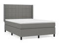 Doucezen bed base with dark grey mattress 140x190cm fabric