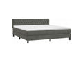 Doucezen bed base and mattress, dark grey, 180x200 cm, velvet