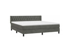 Doucezen bed base and mattress, dark grey, 180x200 cm, velvet