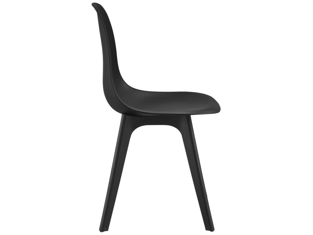 Set of 6 Brevik Plastic Dining Chairs 83x54x48 cm Black Doucezen