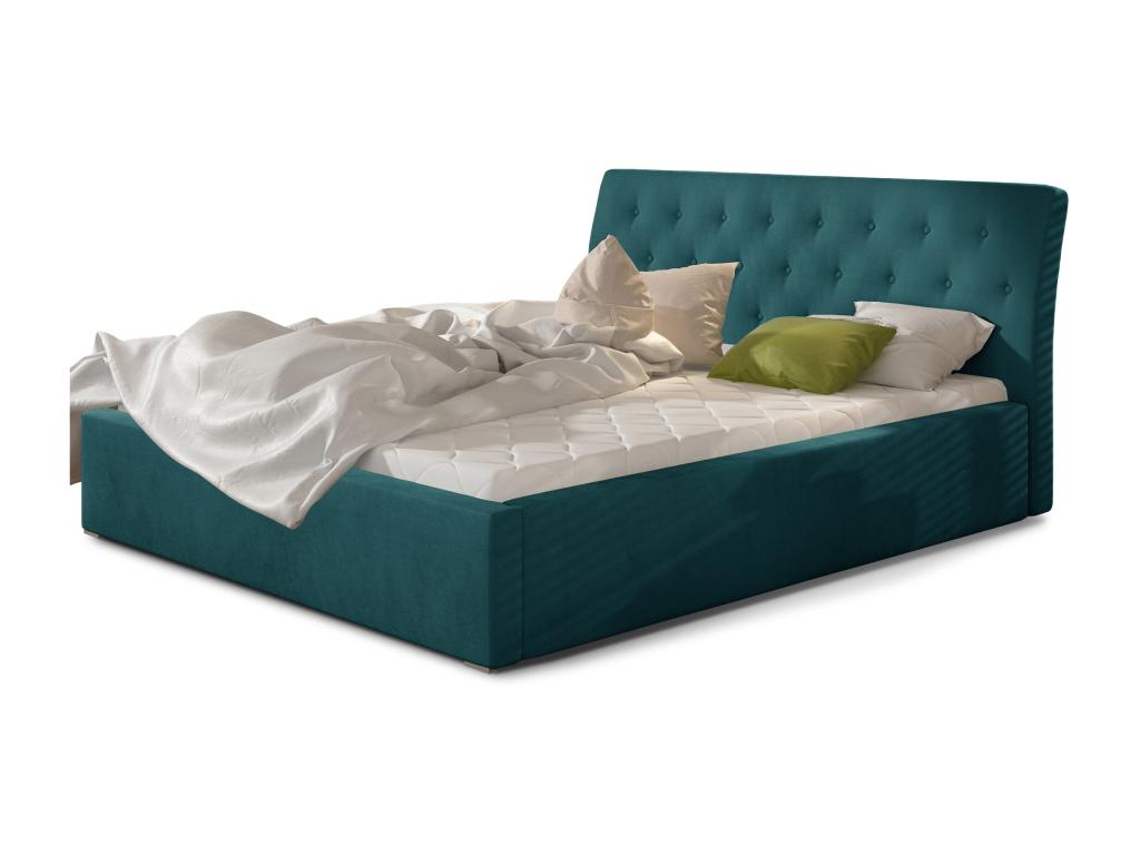 Venizia tufted velvet bed - Duck Blue - 160x200 - Storage version
