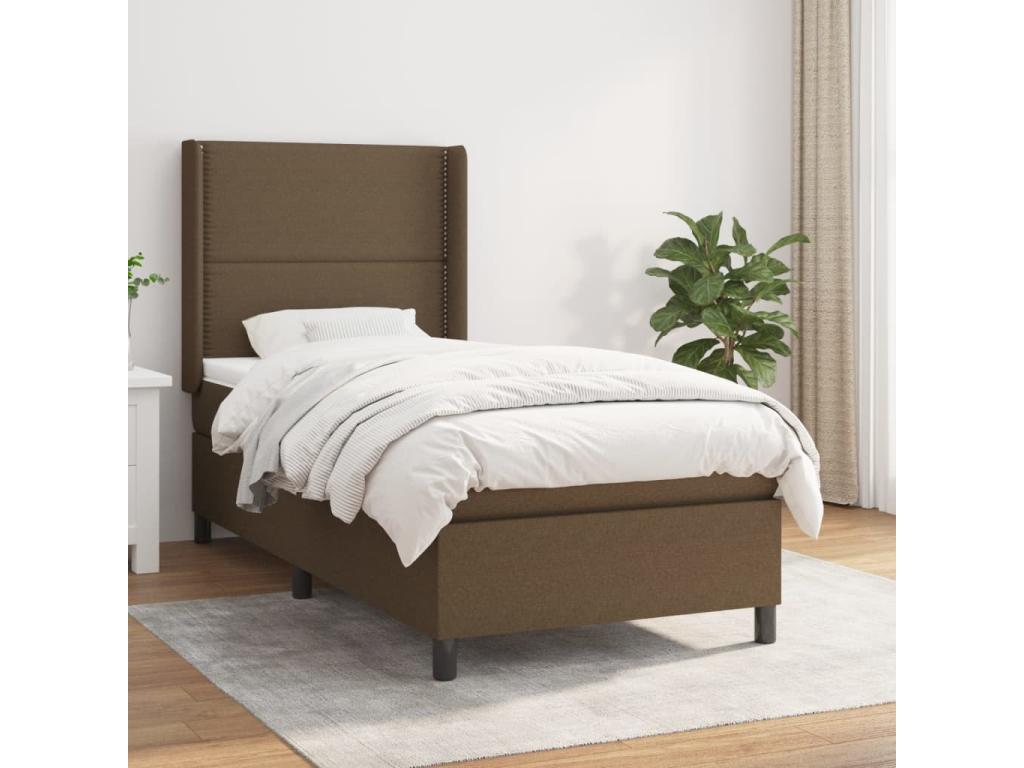 Doucezen bed base with dark brown mattress 90x200