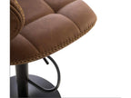 Meublita industrial bar stool, adjustable height and 360° swivel - Hazelnut brown