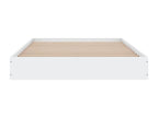 Bed frame without mattress, white, 100x200 cm, engineered wood