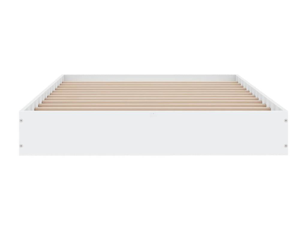 Bed frame without mattress, white, 100x200 cm, engineered wood