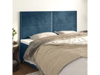4-piece headboard set, dark blue, 100x5x78/88 cm, velvet