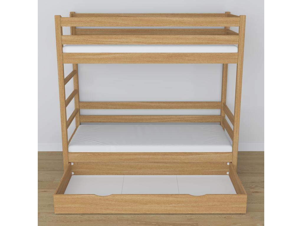 Oak bunk bed - with drawer N03 Natural Oak 90x200