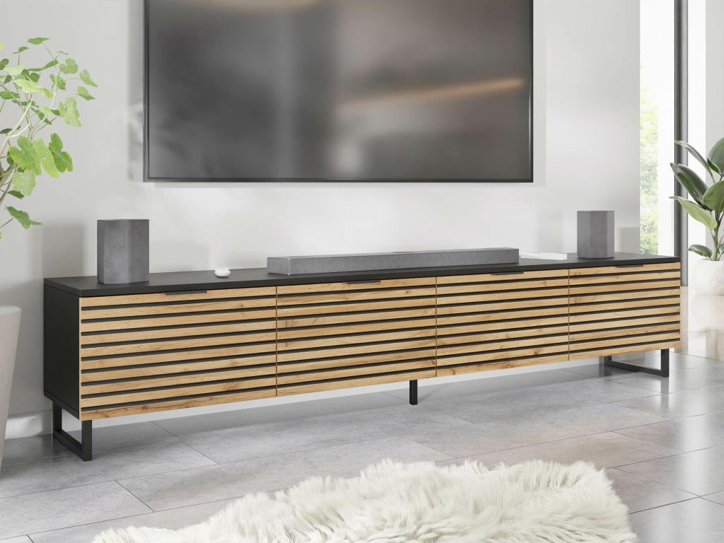 Doucezen A103 Graphite TV Stand - Doucezen Oak 200x40x33cm