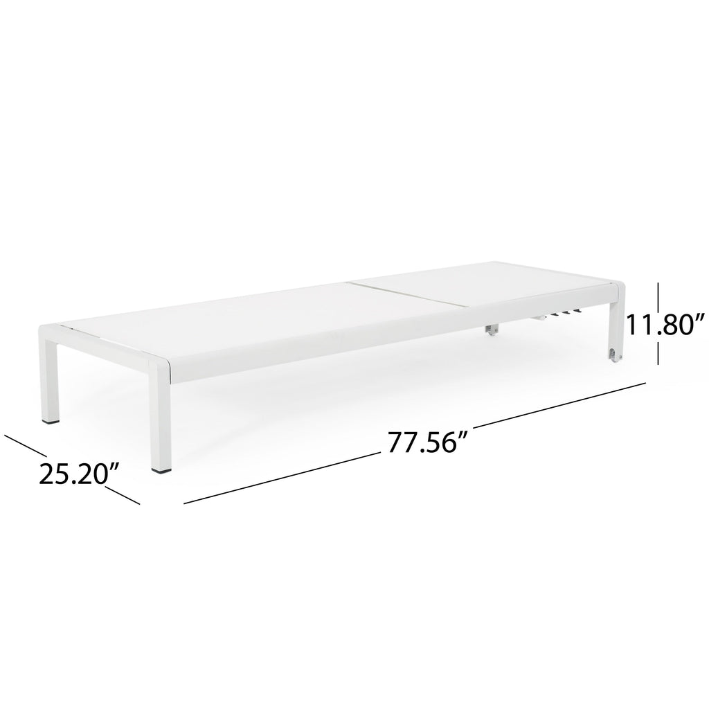 Cape Coral Outdoor Aluminum Chaise Lounge (Set of 2) by Christopher Knight Home - 77.56 D x 25.20 W x 11.80 H