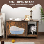 Cat Litter Box Enclosure, Hidden Wood Cat Washroom Furniture with Scratching Post