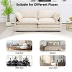 Corduroy Sectional Sofa with Removable Ottomans & Ultra-soft Cushions for Living Room & Bedroom