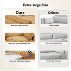 Corduroy Sectional Sofa with Removable Ottomans & Ultra-soft Cushions for Living Room & Bedroom