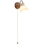 Cream Glass Rotating Surface Mount Sconce - Hardwired Version with a Pull-chain Switch