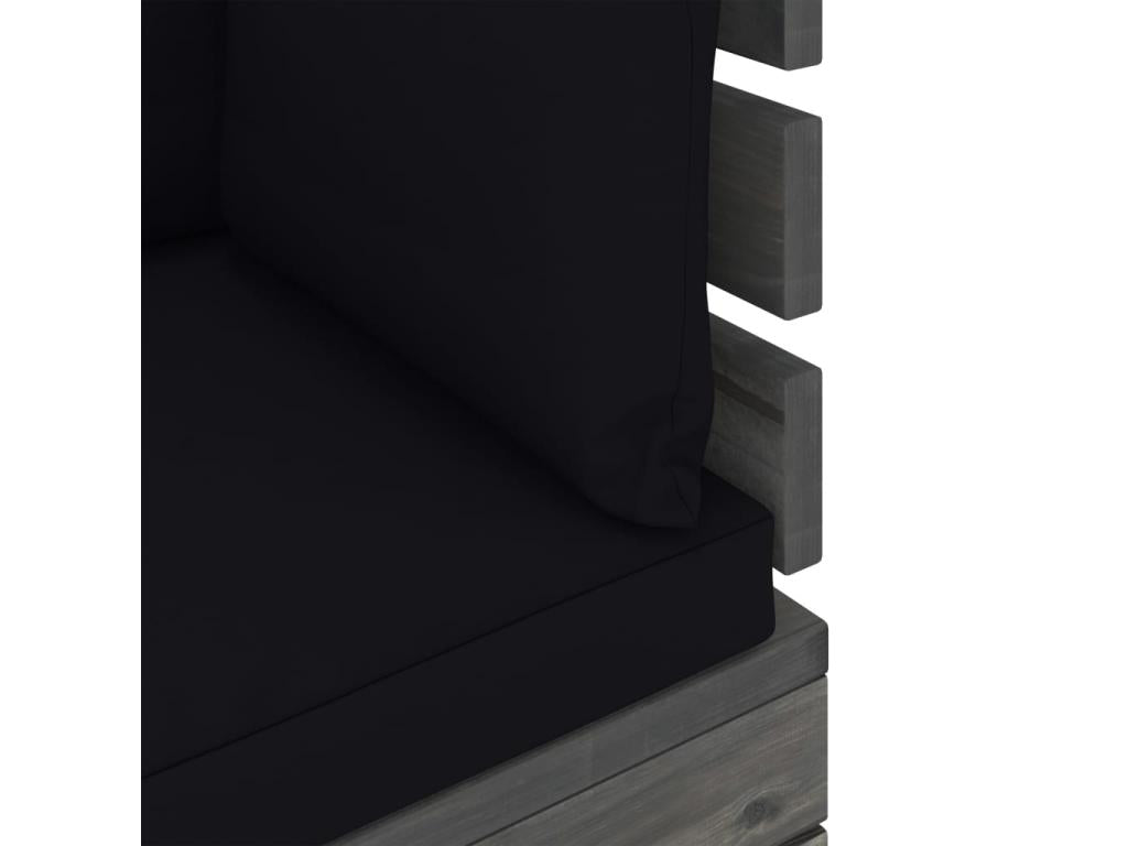 Two-seater garden pallet sofa with cushions, pine wood