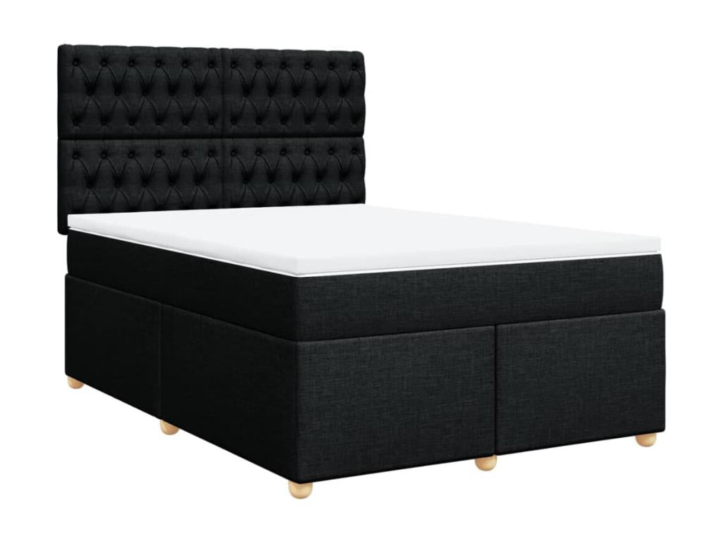 Doucezen bed base with black mattress, 140x190 cm, fabric