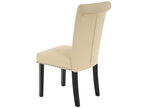 6x Doucezen II dining chair armchair with rivets, cream faux leather, dark legs