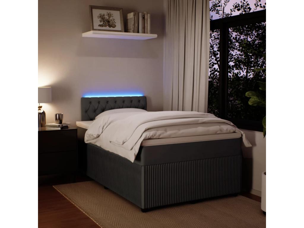 Doucezen bed base and dark grey 120x190cm velvet mattress