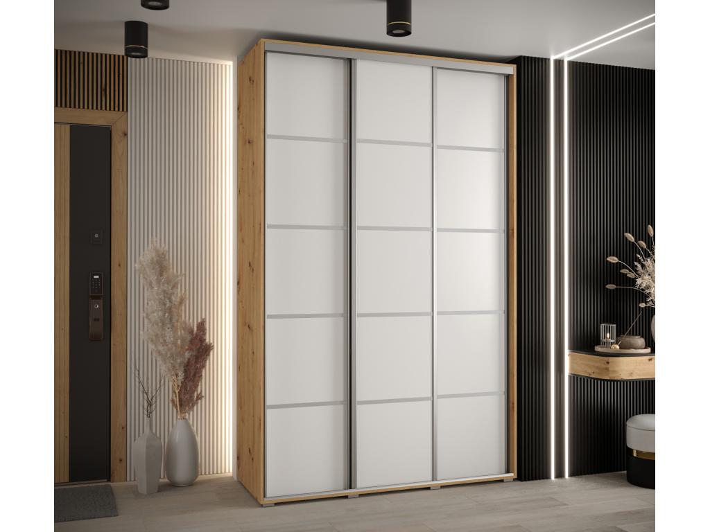 Doucezen 4-Door Sliding Wardrobe 235.2/160/60 3 Doors Doucezen/White/Silver