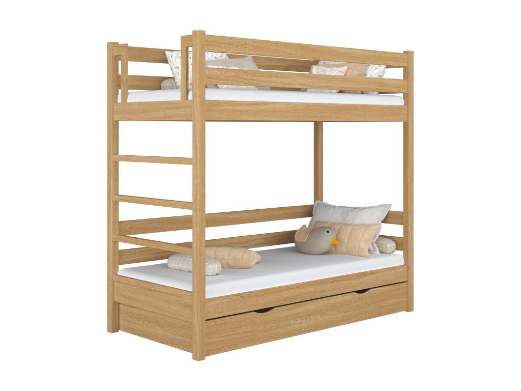 Oak bunk bed - with drawer N03 Natural Oak 90x200