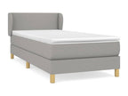 Upholstered bed base with mattress, light grey, 80x200 cm, fabric