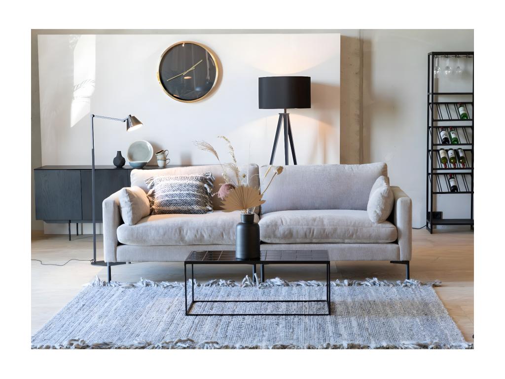 SUMMER - 3-seater sofa in beige microfiber fabric, L 230