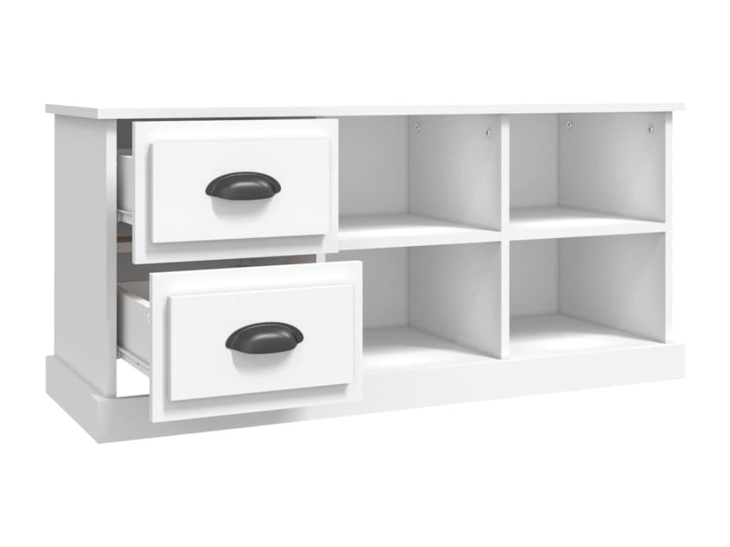 White TV stand 102x35.5x47.5 cm engineered wood