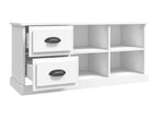 White TV stand 102x35.5x47.5 cm engineered wood
