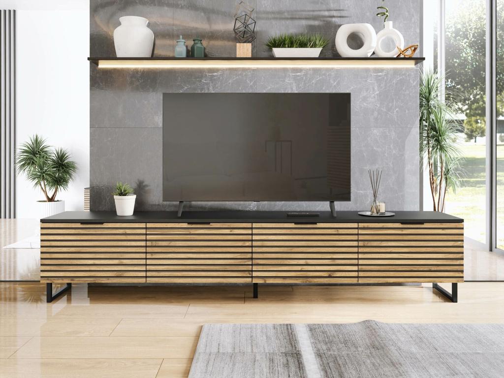 Doucezen A103 Graphite TV Stand - Doucezen Oak 200x40x33cm