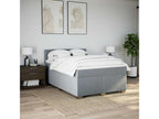 Doucezen bed base with light grey mattress 140x200cm fabric