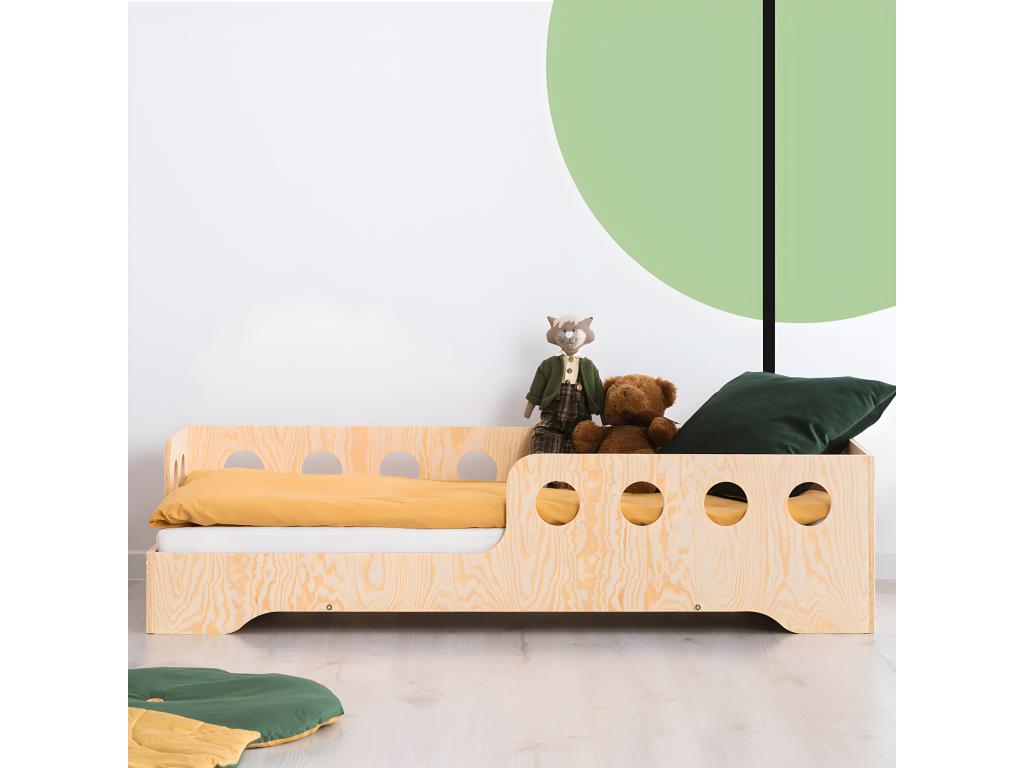 70x140 bed, left-hand entrance, slatted base included, Doucezen Wood