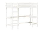 Bunk bed without mattress, white, 90x200 cm, solid pine wood