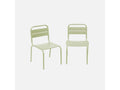 Set of 2 light green metal children's chairs - children's garden furniture