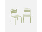 Set of 2 light green metal children's chairs - children's garden furniture