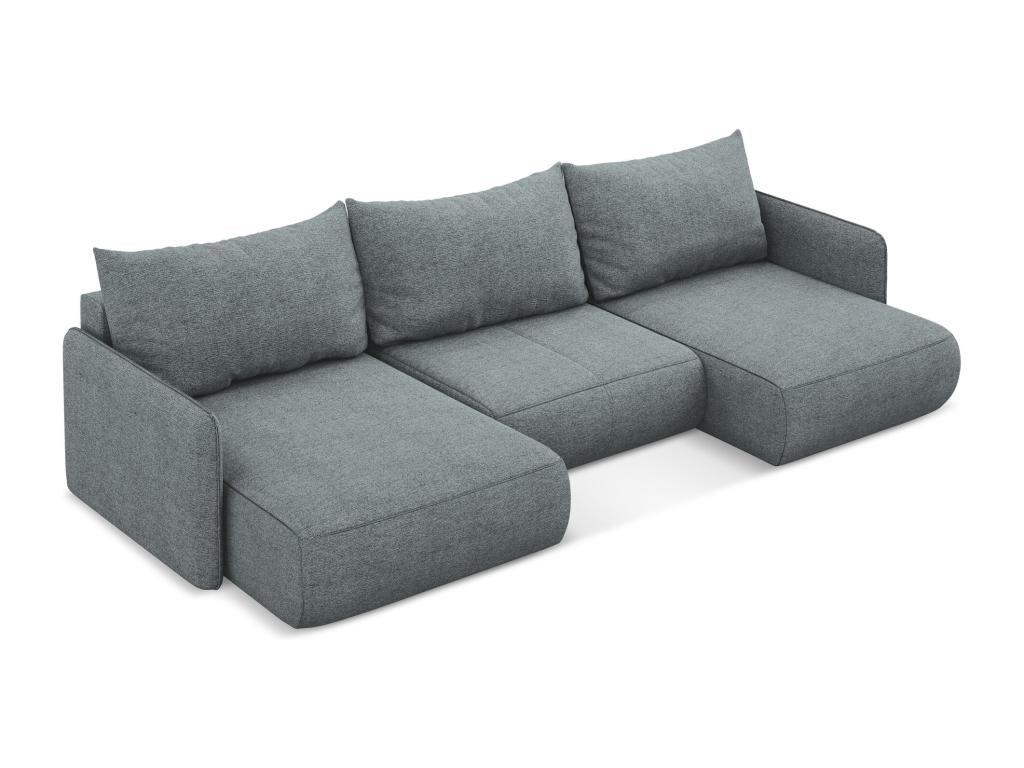 Doucezen Panoramic Corner Sofa Bed in Chenille/Jeans Fabric