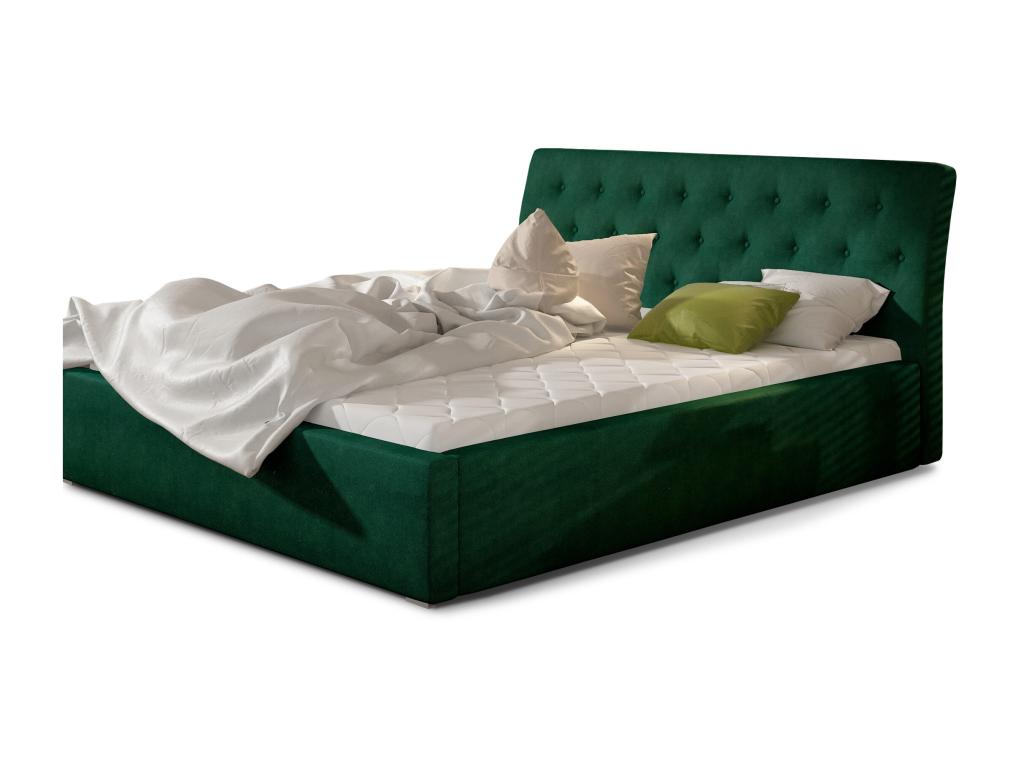 Venizia tufted velvet bed - Duck Blue - 160x200 - Storage version