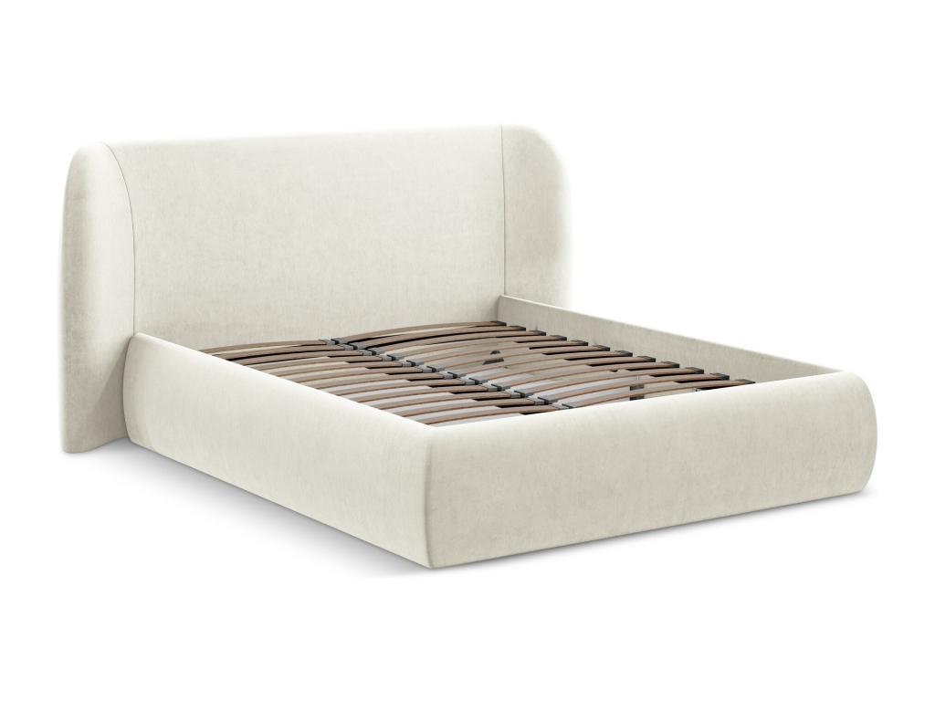 160x200 Velvet Storage Bed - Light Beige - Doucezen