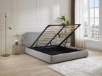 Storage bed 160x200 cm - Fabric - Light grey - Meublita