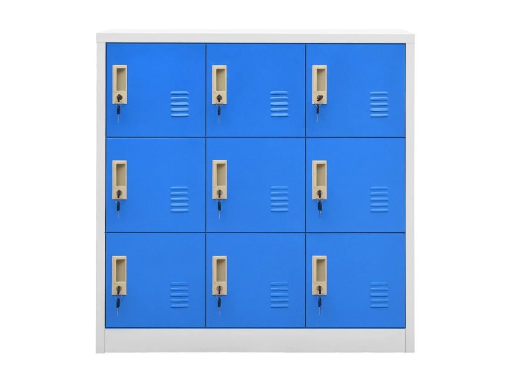 5-piece locker cabinets, light grey and blue, 90x45x92.5 cm, steel