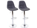 2x Doucezen-A67 bar stools/counter chairs - grey fabric